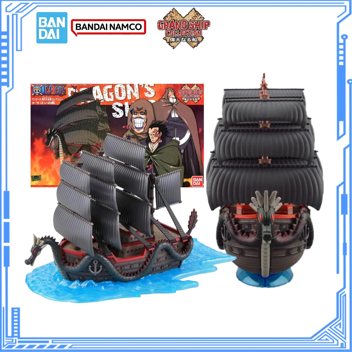 Bandai Genuine One Piece Model Kit Anime Figures Grand Ship Dragon's Ship Action Figures Collection Assembly Model Toys Gifts