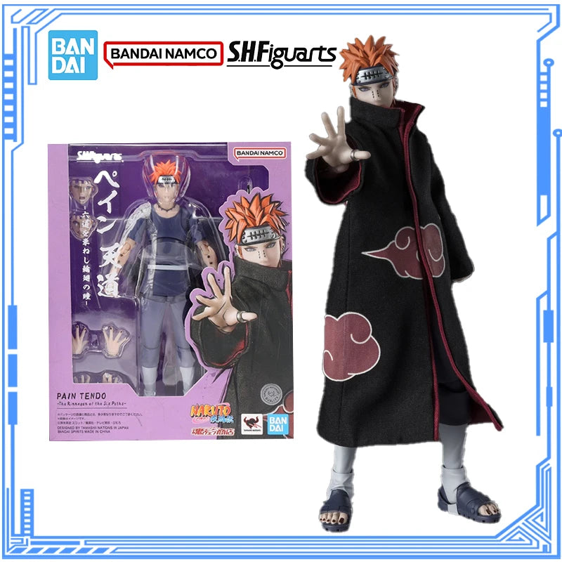 Bandai Genuine Naruto Model Kit Anime Figures SHF Pain Tendo The Six Paths Action Figure Collection Model for Kids Toys Gifts