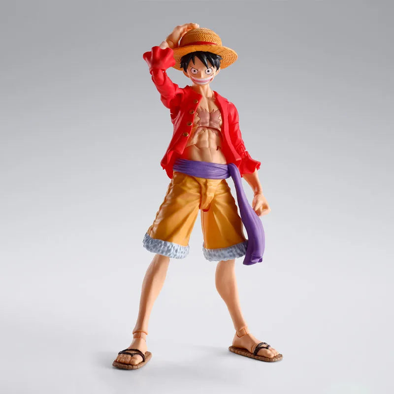 Bandai Genuine One Piece Model Kit Anime Figures SHF Monkey D Luffy The Raid on Onigashima Action Figure Collection Model Toys