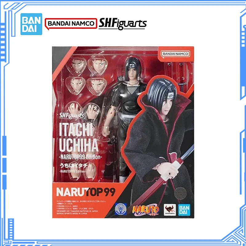 Bandai Genuine Naruto Model Kit Anime Figures SHF Uchiha Itachi NarutoP99 Action Figure Collection Model for Kids Toys Gifts