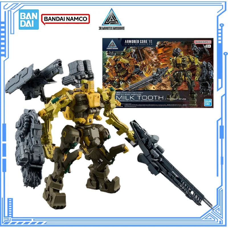 Bandai Genuine Armored Core 6 Model Kit Anime Figures 30MM Milk Tooth Action Figure Collection Model for Children's Toys Gifts