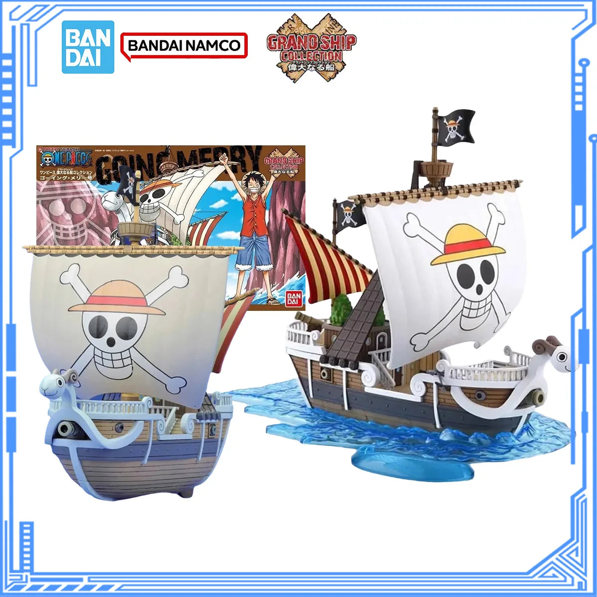 Bandai Genuine One Piece Model Kit Anime Figures Grand Ship Going Merry Action Figures Collection Assembly Model Boys Toys Gifts