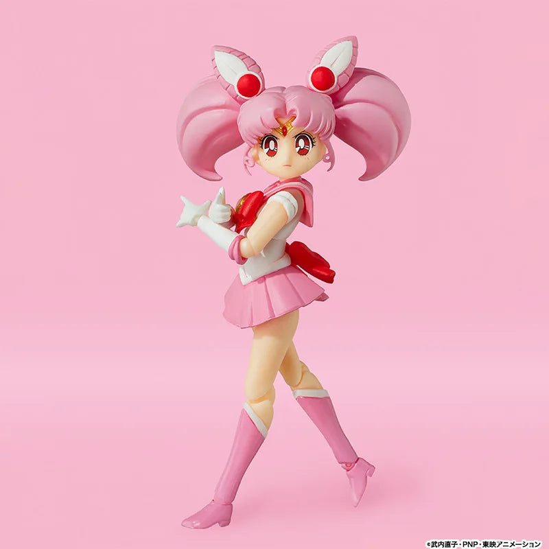 Bandai Genuine Sailor Moon Model Kit Anime Figures SHF Sailor Chibi Moon Animation Color Action Figure Collection Model Toys