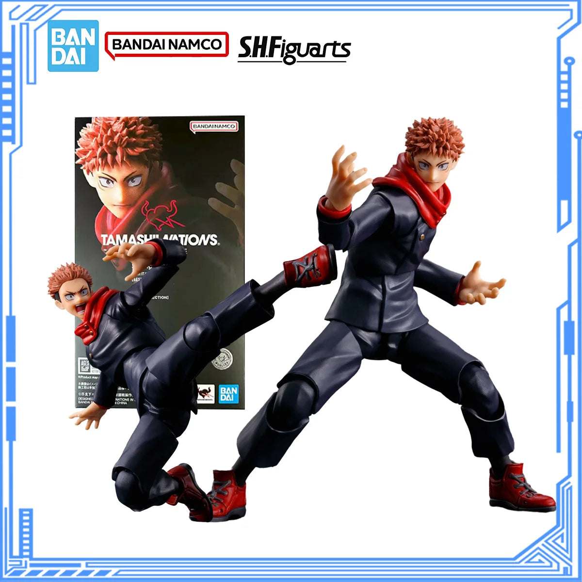 Bandai Genuine Jujutsu Kaisen Model Kit SHF Itadori Yuji TNT Joints Movable Action Figures Collection Model Toys Christmas Gifts