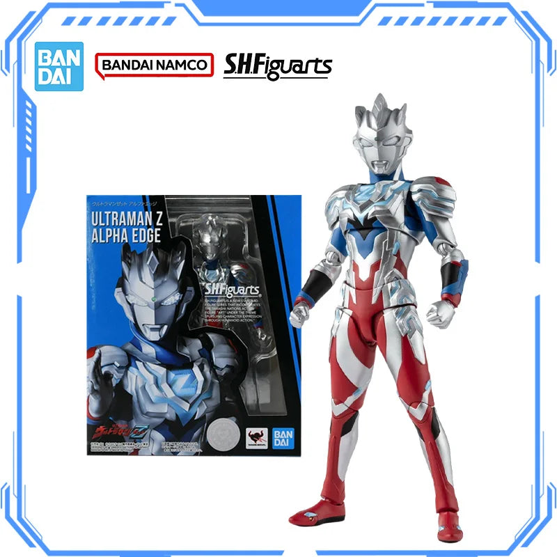 Bandai Genuine Ultraman Z Model Kit Anime Figures SHF Ultraman Z Alpha Edge Action Figure Collection Model for Kids Toys Gifts