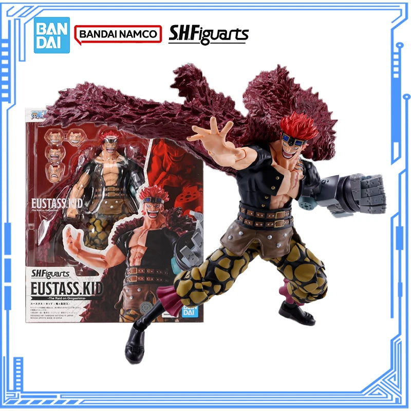 Bandai Genuine One Piece Model Kit Anime Figures SHF Eustass.Kid The Raid on onigashima Action Figure Collection Model Kids Toys