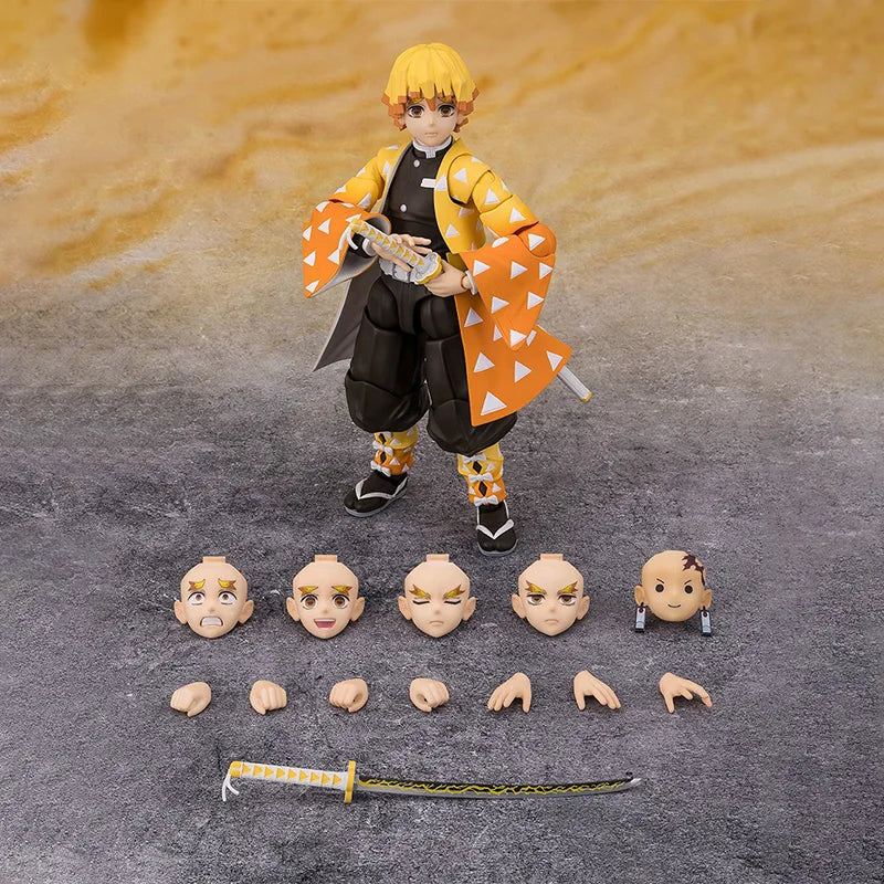 Bandai Demon Slayer Model Kit SHF Zenitsu Agatsuma Nezuko Tanjirou Akaza Kyoujurou Rengoku Giyuu Tomioka Collection Model Toys