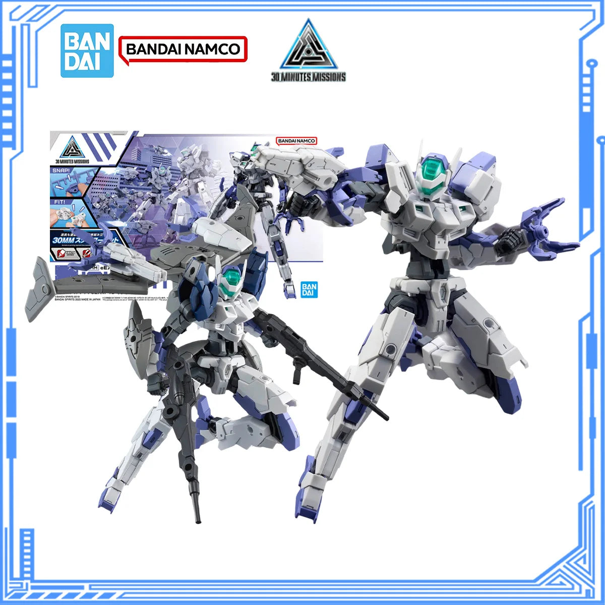 Bandai Genuine 30Minutes Missions Model Kit 30MM 1/144 eEXM-40 Iglight 01 Action Figure Joints Movable Model for Boys Toys Gifts