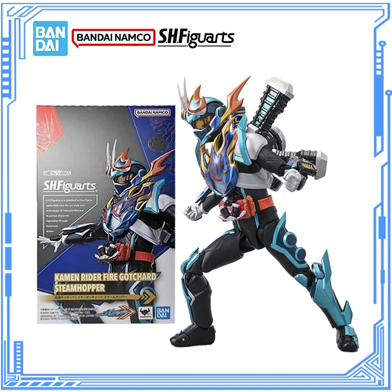 Bandai Genuine Kamen Rider Model Kit Anime Figures SHF Fire Gotchard Steamhopper Action Figure Collection Model for Toys Gifts