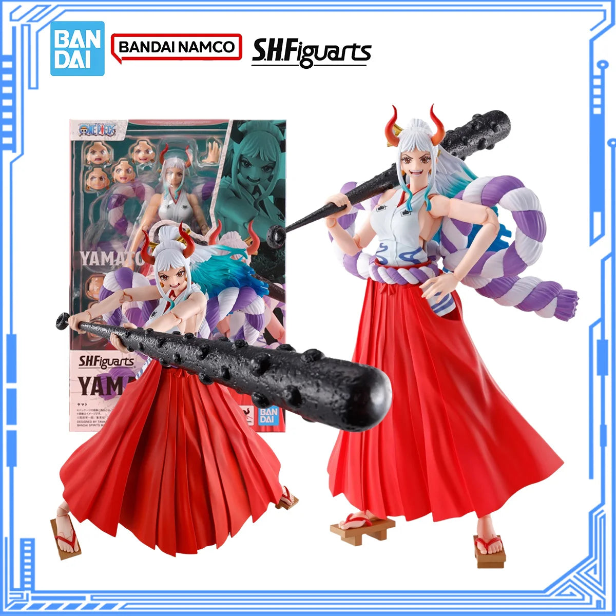 Bandai Genuine One Piece Model Kit Anime Figures SHF Yamato Joints Movable Action Figure Collection Model Toys Christmas Gifts