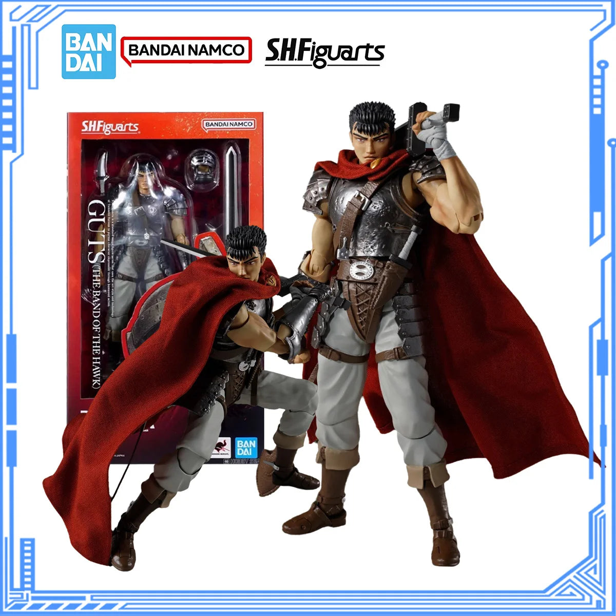 Bandai Genuine Berserk Model Kit S.H.Figuarts Guts The Band Of The Hawk Action Figure Joints Movable Collection Model Toys Gifts