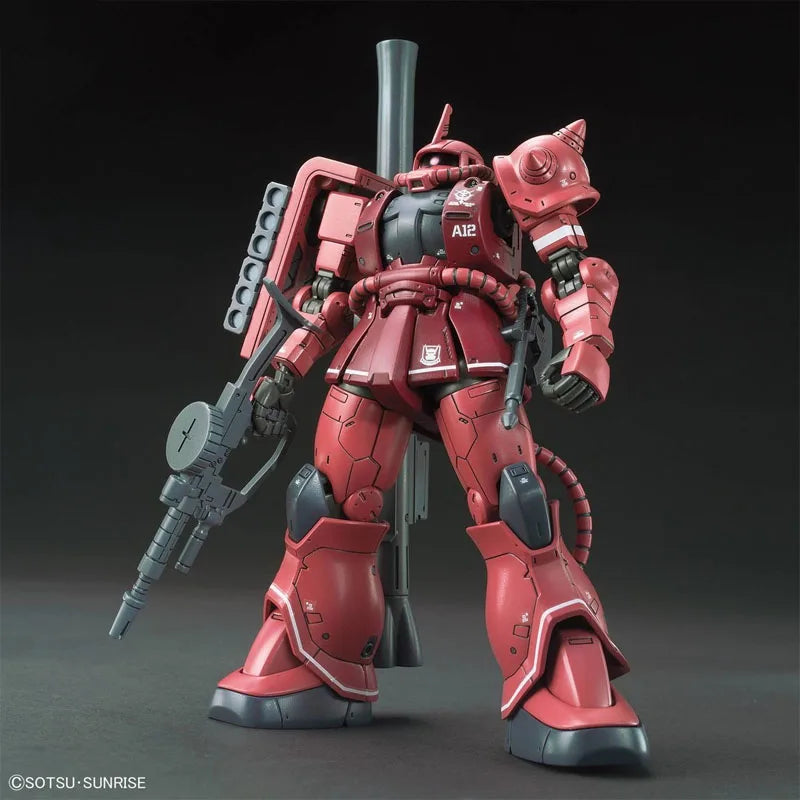 Bandai Genuine Gundam Model Kit HGGTO 1/144 MS-06S Zaku II Red Comet Action Figures Assembly Model for Boys Toys Christmas Gifts