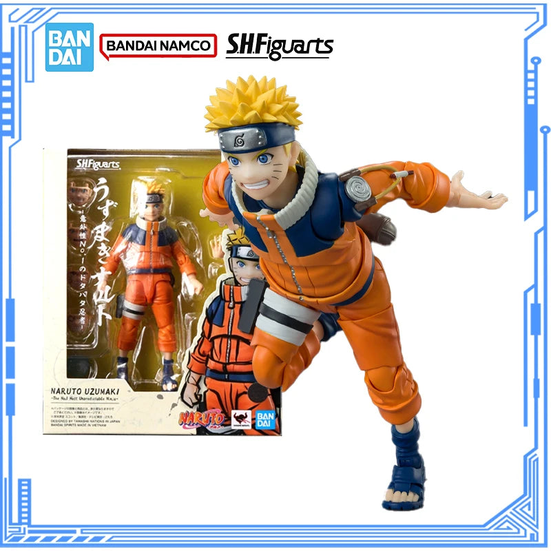 Bandai Genuine Naruto Model Kit SHF Naruto Uzumaki The No.1 Most Unpredictable Ninja Action Figure Collection Model Toys Gifts