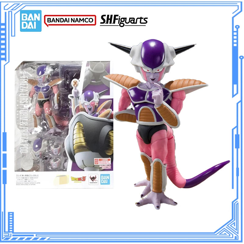 Bandai Genuine Dragon Ball Model Kit Anime Figures SHF Frieza First form & Frieza Pod Action Figure Collection Model Toys Gifts
