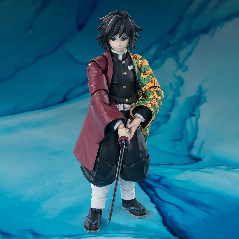 Bandai Demon Slayer Model Kit SHF Zenitsu Agatsuma Nezuko Tanjirou Akaza Kyoujurou Rengoku Giyuu Tomioka Collection Model Toys