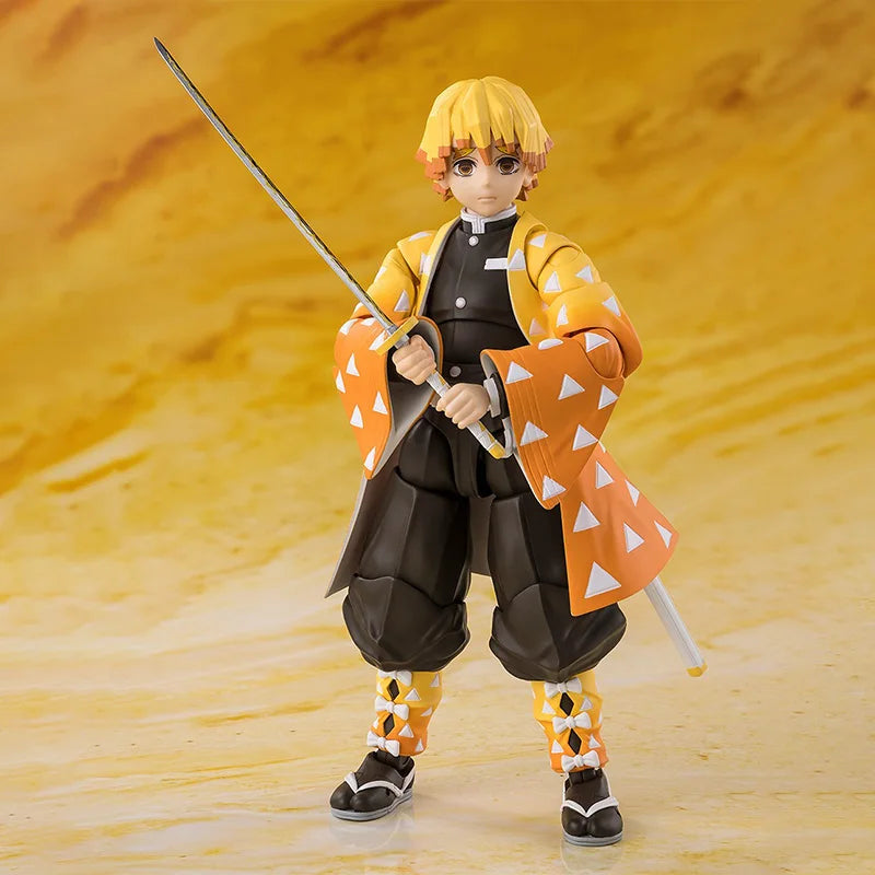 Bandai Demon Slayer Model Kit SHF Zenitsu Agatsuma Nezuko Tanjirou Akaza Kyoujurou Rengoku Giyuu Tomioka Collection Model Toys