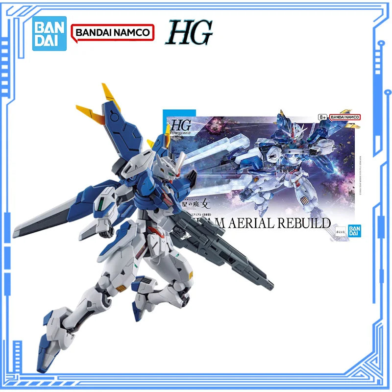 Bandai Genuine Gundam Model Kit HG TWFM 1/144 Gundam Aerial Rebuild Action Figures Collection Assembly Model for Boys Toys Gifts