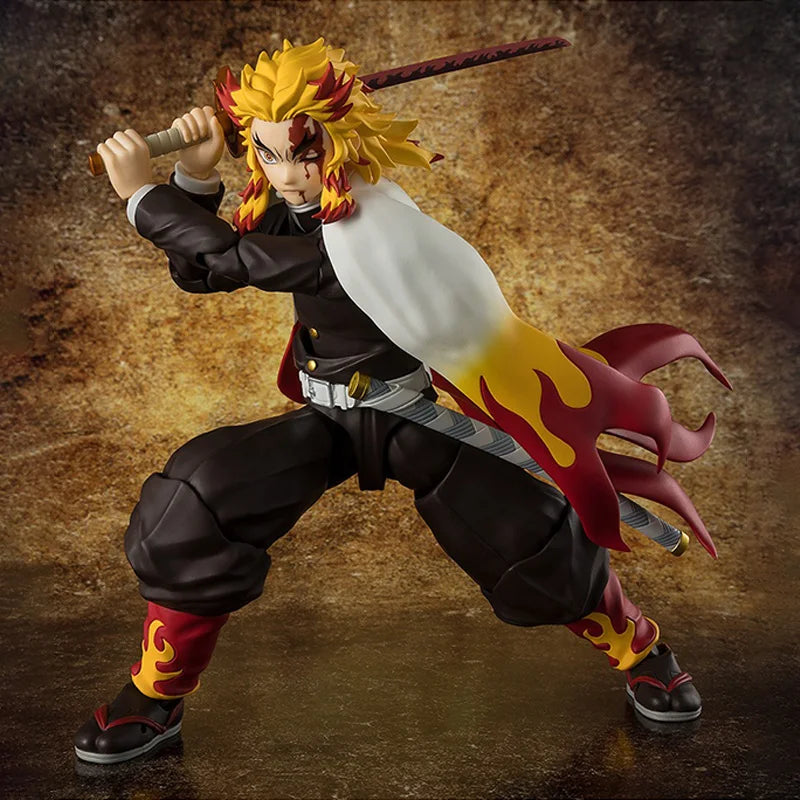 Bandai Demon Slayer Model Kit SHF Zenitsu Agatsuma Nezuko Tanjirou Akaza Kyoujurou Rengoku Giyuu Tomioka Collection Model Toys