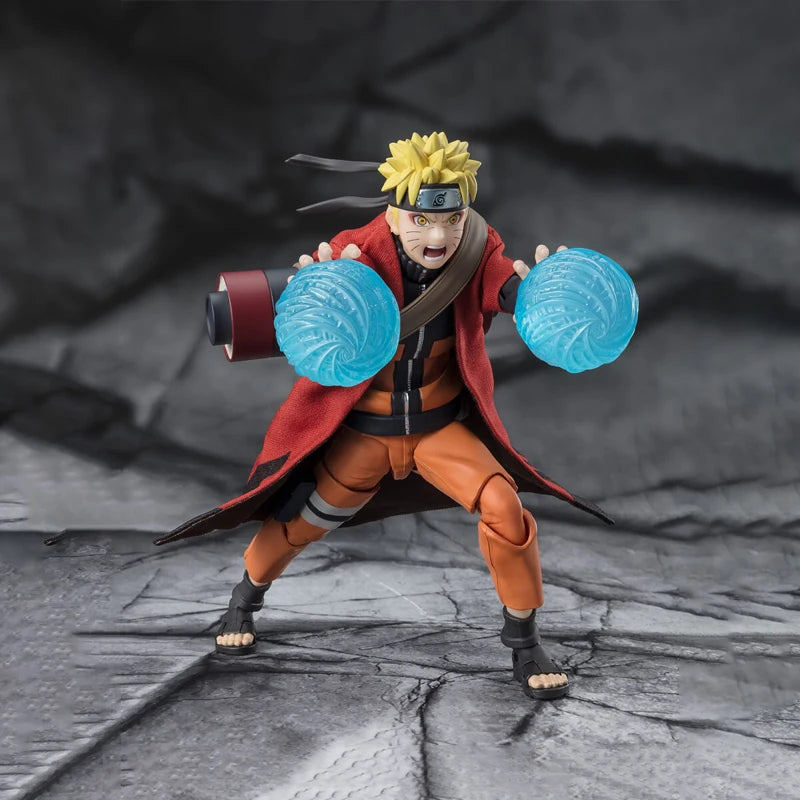 Bandai Genuine Naruto Model Kit SHF Naruto Uzumaki Sage Mode Savior Of Konoha Action Figure Collection Model Kids Toys Gifts