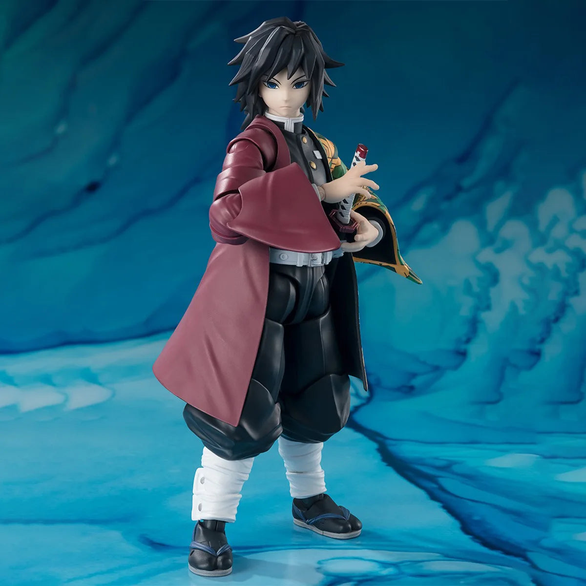 Bandai Genuine Demon Slayer Model Kit SHF Tomioka Giyuu Joints Movable Action Figures Collection Finished Model Boys Toys Gifts
