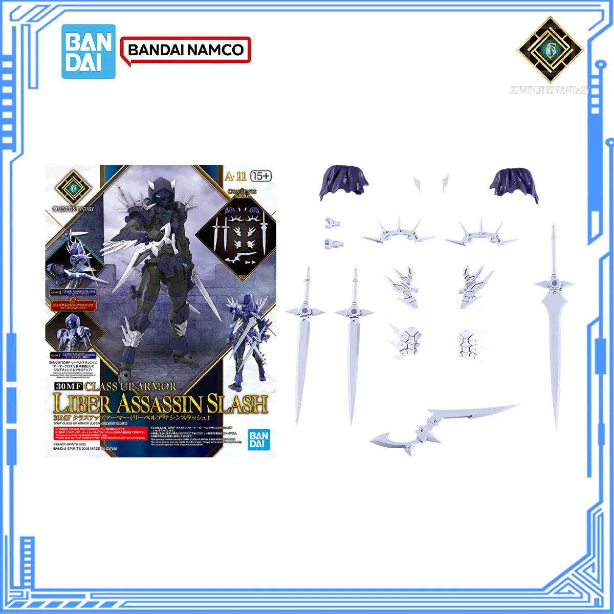 Bandai Genuine 30Minutes Fantasy Model Kit 30MF Class Up Armor Liber Assassin Slash Action Figure Collection Model Toys Gifts