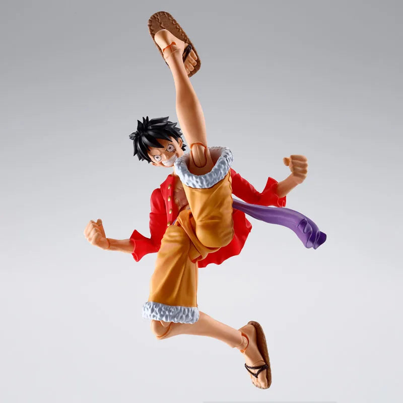 Bandai Genuine One Piece Model Kit Anime Figures SHF Monkey D Luffy The Raid on Onigashima Action Figure Collection Model Toys