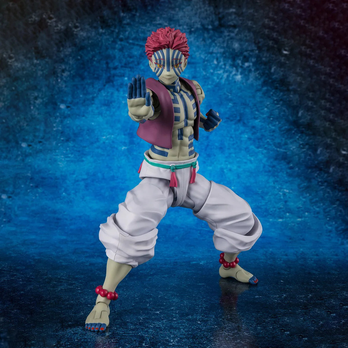 Bandai Genuine Demon Slayer Model Kit SHF Akaza Joints Movable Action Figures Collection Finished Model for Toys Christmas Gifts