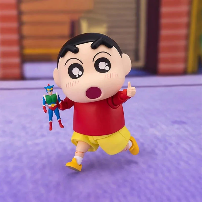Bandai Genuine Crayon Shin-chan Model Kit Anime Figrues SHF Shinnosuke Nohara Action Figure Joints Movable Model Kids Toys Gifts