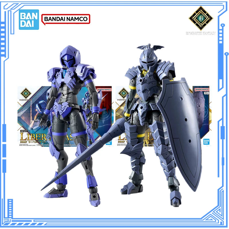 Bandai Genuine 30 Minutes Fantasy Model Kit Anime Figures 30MF Liber Assassin Liber Lancer Action Figure Collection Model Toys