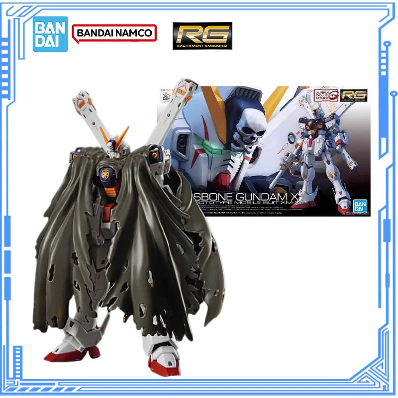Bandai Genuine Gundam Model Kit RG 1/144 XM-X1 Crossbone Gundam X1 Action Figures Assembly Model for Boys Toys Christmas Gifts