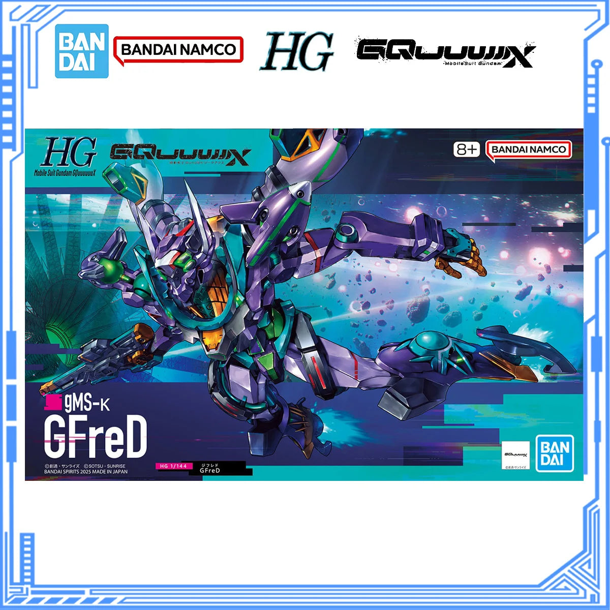Bandai Genuine Gundam Gquuuuuux Model Kit Anime Figures HG MSGG GFreD ction Figure Joints Movable Collection Model for Boys Toys