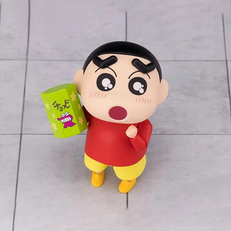 Bandai Genuine Crayon Shin-chan Model Kit Anime Figrues SHF Shinnosuke Nohara Action Figure Joints Movable Model Kids Toys Gifts