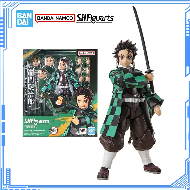 Bandai Genuine Demon Slayer Model Kit Anime Figures SHF Kamado Tanjirou Action Figure Collection Model for Children's Toys Gifts