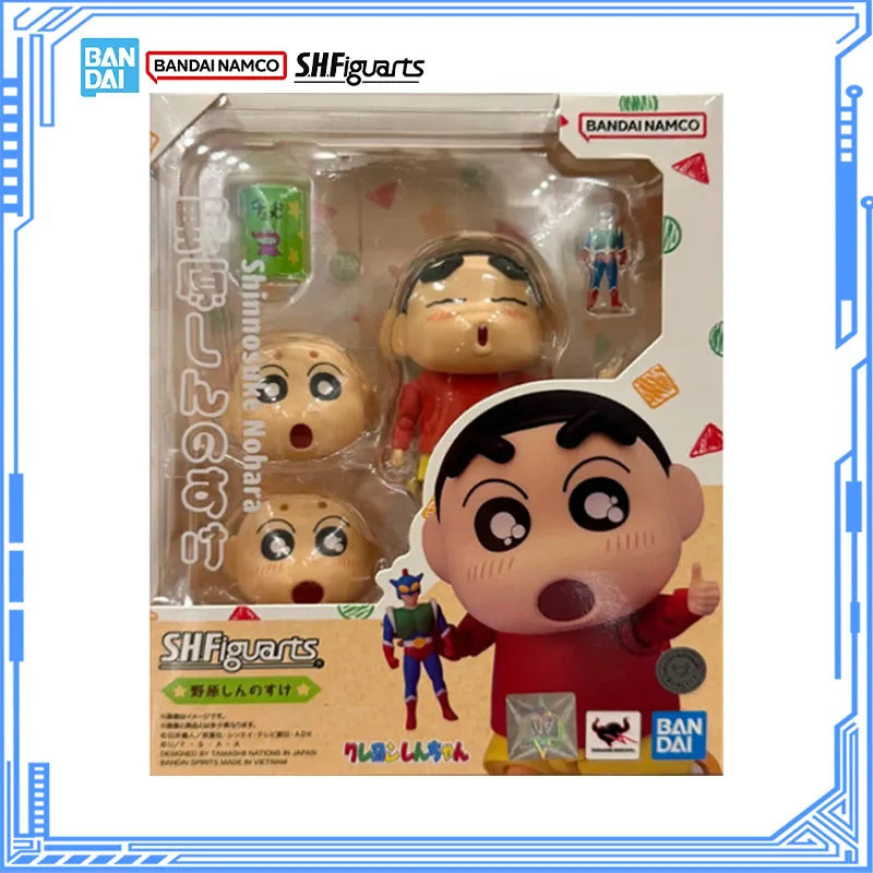 Bandai Genuine Crayon Shin-chan Model Kit Anime Figrues SHF Shinnosuke Nohara Action Figure Joints Movable Model Kids Toys Gifts