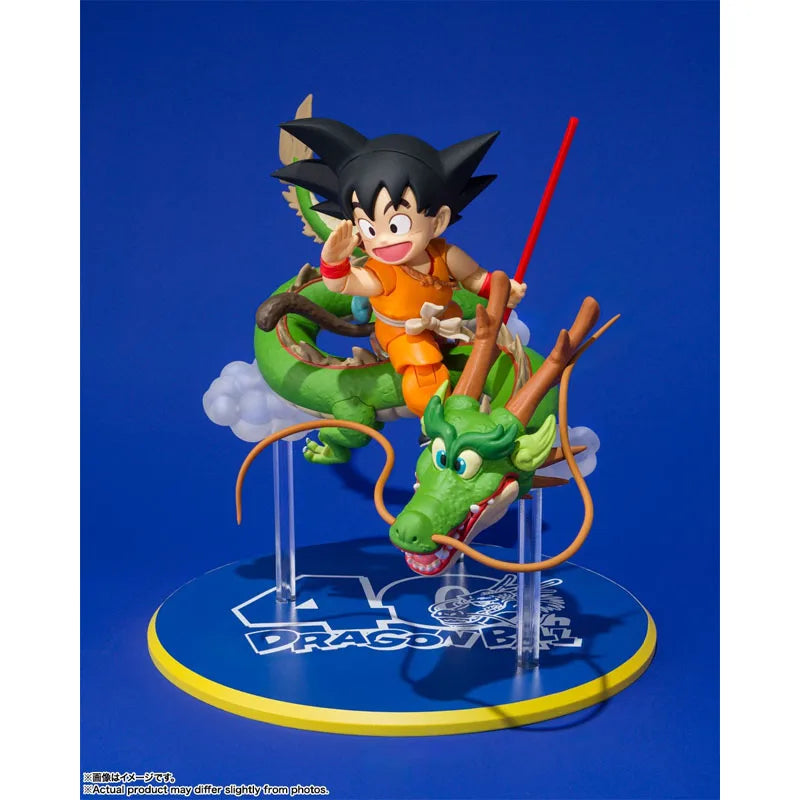 Bandai Genuine Dragon Ball Model Kit SHF Son Goku & Dragon 40th Anniversary Edition Anime Action Figure for Toys Christmas Gifts